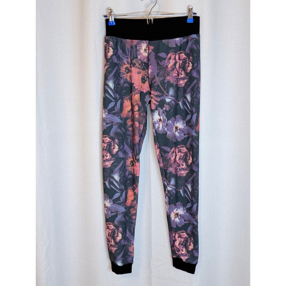 Wander Hototties Floral Leggings Whimsigoth Purple Pink Polyester Size L